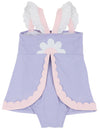 SANCTUARY SCALLOP SWIMSUIT - LAVENDER WITH PALM BEACH PINK