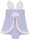 SANCTUARY SCALLOP SWIMSUIT - LAVENDER WITH PALM BEACH PINK