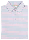 PRIM AND PROPER POLO BUCKHEAD BLUE AND PAM BEACH PINK STRIPE WITH MULTICOLOR STORK