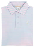 PRIM AND PROPER POLO BUCKHEAD BLUE AND PAM BEACH PINK STRIPE WITH MULTICOLOR STORK