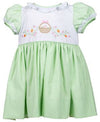 MINT GREEN CHECK EMBROIDERED EASTER BASKET DRESS