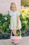 MINT GREEN CHECK EMBROIDERED EASTER BASKET DRESS