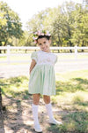 MINT GREEN CHECK EMBROIDERED EASTER BASKET DRESS