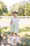 MINT GREEN CHECK EMBROIDERED EASTER BASKET DRESS