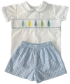 BOYS BUNNY PASTEL SMOCKED SHORT SET