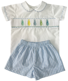 BOYS BUNNY PASTEL SMOCKED SHORT SET