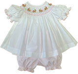 GIRLS BUNNY SMOCKED BLOOMER SET