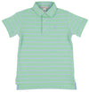 PRIM AND PROPER POLO GRACE BAY GREEN , BEALE STREET BLUE , AND WORTHAVENUE WHITE STRIPE WITH BEALE STREET BLUE STORK