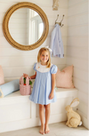 BUNNY PHIPPS FROCK - BEALE STREET BLUE WITH BUNNY APPLIQUE