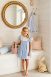 BUNNY PHIPPS FROCK - BEALE STREET BLUE WITH BUNNY APPLIQUE