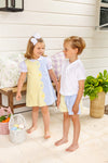 KENNEDY COLORBLOCK DRESS - LAKE WORTH YELLOW GINGHAM AND BUCKHEAD BLUE GINGHAM