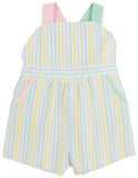 RUTHIE ROMPER - SIESTA KEY SEERSUCKER WITH PALM BEACH PINK AND SEA ISLAND SEAFOAM