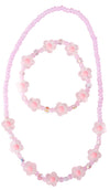 PINK CRYSTAL BLOOMS NECKLACE AND BRACLET SET