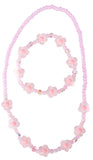 PINK CRYSTAL BLOOMS NECKLACE AND BRACLET SET