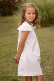 GIRLS WHITE EYELET EMMA CAP SLEEVE DRESS