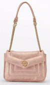 GIRLS METALLIC PINK QUILTED BAG