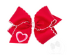 MEDIUM HEART EMBROIDERED GROSGRAIN BOW