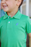 PRIM AND PROPER POLO KIAWAH KELLY GREEN WITH BARBADOS BLUE STORK