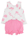 BETTYE BLOOMER SET NEVER TOO MANY BOWS WITH HAMPTONS HOT PINK