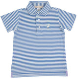 PRIM AND PROPER POLO BARBADOS BLUE STRIPE WITH MULTICOLOR STORK