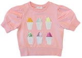 SEQUIN SNOWCONE SHIRT WITH PUFF SLEEVE