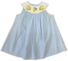 LEMON SMOCKED BISHOP DRESS