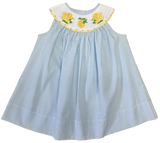 LEMON SMOCKED BISHOP DRESS