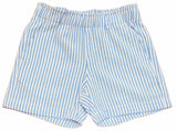 BLUE STRIPE ELASTIC WAIST SHORTS