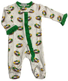 KING CAKE GIRL RUFFLE FOOTIE