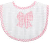 PINK BOW APPLIQUED BIB