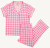 SARAH POWELL SLEEP SET - ROMANY ROSE GINGHAM WITH WORTH AVENUE WHITE