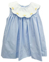 GIRLS YELLOW FLORAL BLUE DRESS