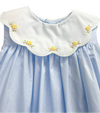 GIRLS YELLOW FLORAL BLUE DRESS