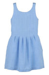 GIRLS WILLOW PLEATED DRESS - BLUE