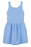 GIRLS WILLOW PLEATED DRESS - BLUE