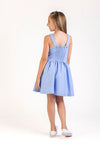 GIRLS WILLOW PLEATED DRESS - BLUE