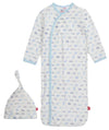 AIRPLANES MODAL MAGNETIC COZY SLEEPER GOWN AND HAT SET