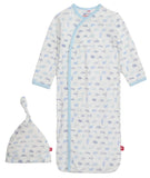 AIRPLANES MODAL MAGNETIC COZY SLEEPER GOWN AND HAT SET