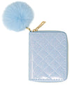 SPARKLE QUILTED WALLET - LIGHT BLUE