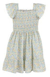 GABBY GIRLS YELLOW FLORAL SUNNY SPRING SMOCKED SOPHIE DRESS