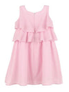 GIRLS SLEEVELESS RUFFLE DRESS - PINK GINGHAM