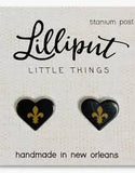 FLEUR DE LYS HEART EARRINGS