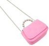 TINY METAL PEARL HANDLE HEART BAG - PINK