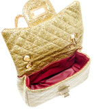 QUILTED SPARKLE MINI BAG - GOLD