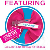 MEDIUM SCALLOP EDGE BOW- SHOCKING PINK