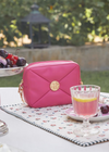 HOT PINK PADDED HANDBAG