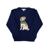 ISAAC'S INTARSIA SWEATER (UNISEX) - NANTUCKET NAVY WITH DOG INTARSIA