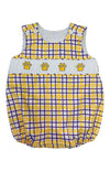 LULU BEBE EMBROIDERED PAW LSU PLAID BUBBLE