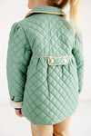 CARLYLE  QUILTED COAT - GALLATIN GREEN WITH BRASS BUTTONS