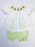 LULU BEBE TURKEY SMOCKED BLOOMER SET